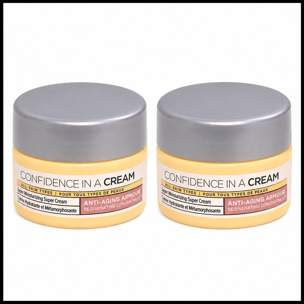 2 x IT Cosmetics Confidence in a Cream Moisturizing Super Cream 0.237oz 7ml